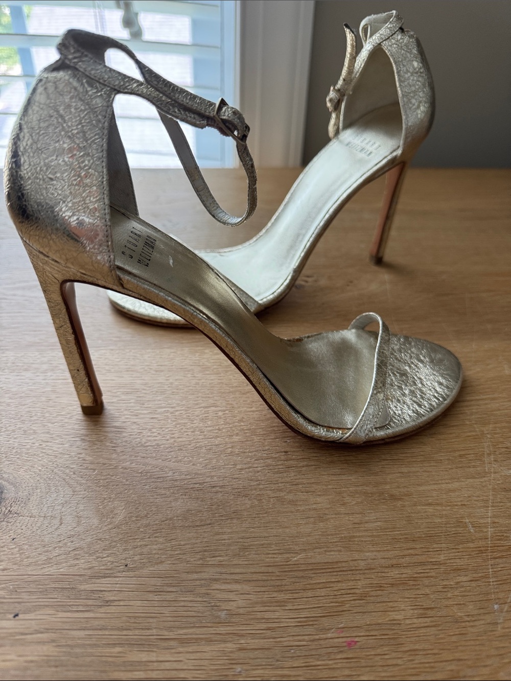 Stuart Weitzman Metallic Gold Heels Size 8.5